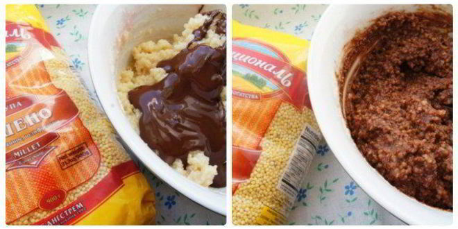 Рецепт шоколадна-ореховых конфеты из пшена