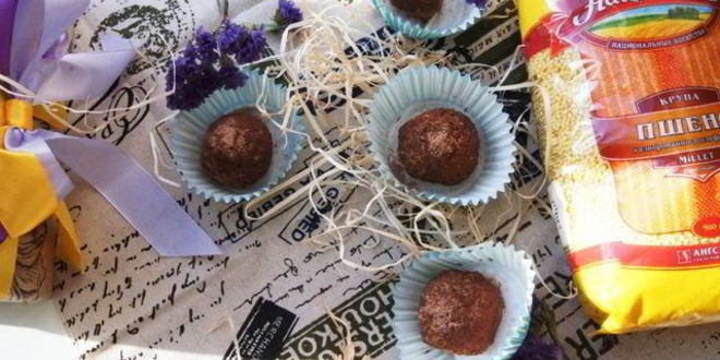 Рецепт шоколадна-ореховых конфеты из пшена