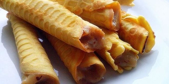 Рецепт трубочек с заварным кремом и миндалем