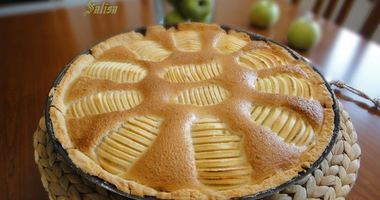 Рецепт Яблочных ломтиков в крем-брюле на песочном тесте