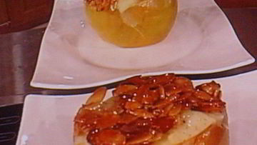 Рецепт Заварного крема-пудинга, запеченного в яблоке, под миндальной корочкой