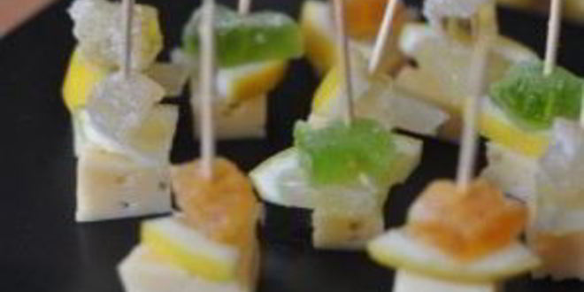 Рецепт закуски на шпажках с мармеладом