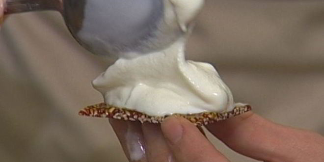 Рецепт йогуртового мороженого с козинаками