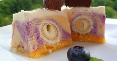 Рецепт Мангова-черничного мороженого с конфетами Рафаэлло с шоколадными шариками