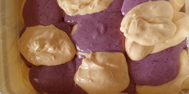 Рецепт мангова-черничного мороженого с конфетами рафаэлло с шоколадными шариками