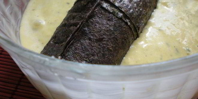 Рецепт рыбного террина с креветочным муссом на подушечке из брокколи