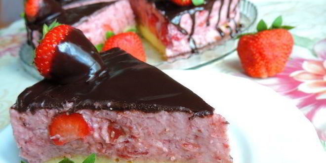 Рецепт торта-мусса клубника в шоколаде