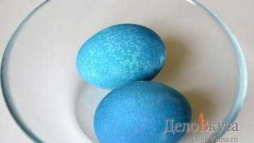 Рецепт Красима пасхальные яйца в синий цвет в соке краснокочанной капусты