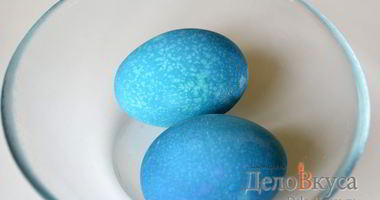 Рецепт Красима пасхальные яйца в синий цвет в соке краснокочанной капусты