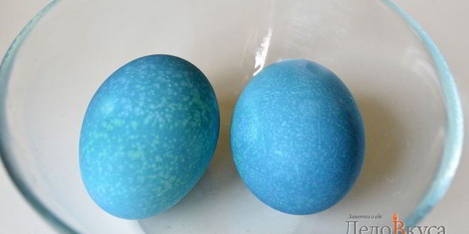 Рецепт красима пасхальные яйца в синий цвет в соке краснокочанной капусты