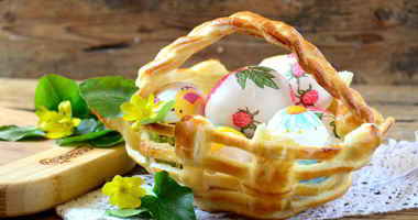 Рецепт Съедобной корзинки для пасхальных яиц