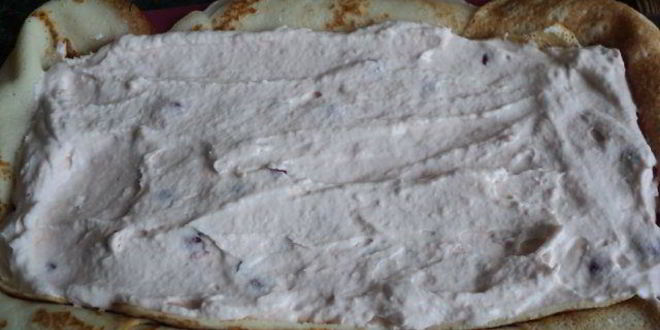 Рецепт блинного террина с ягодно-сливочным суфле