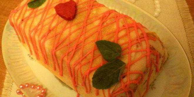 Рецепт блинного террина с ягодно-сливочным суфле