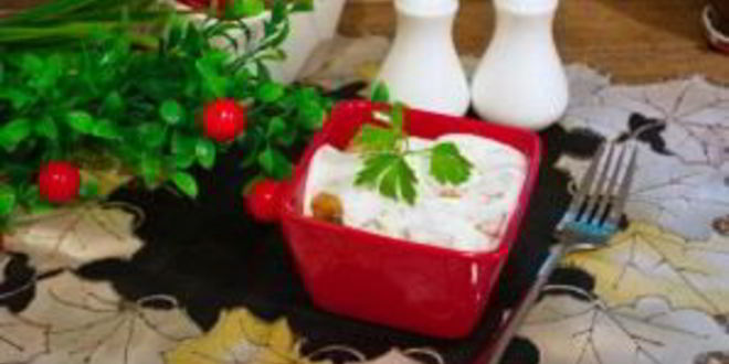 Рецепт кабачкового суфле с индейкой под грибным соусом