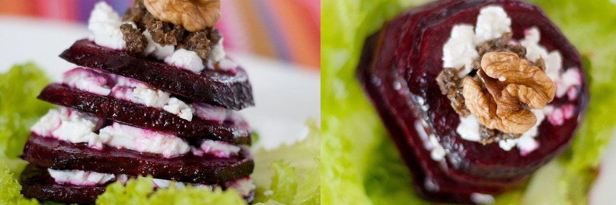 Рецепт Свекольного мильфея с фетой