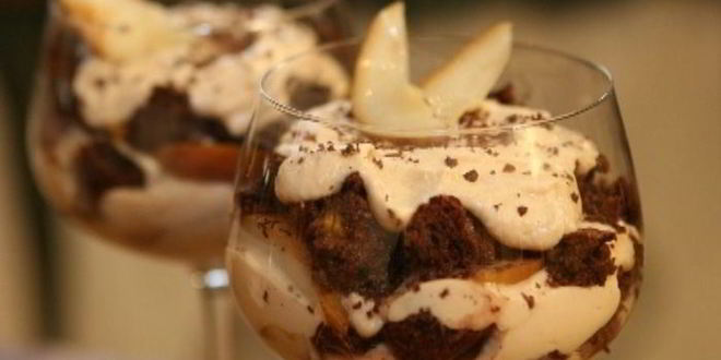 Рецепт шоколадного тирамису с грушей