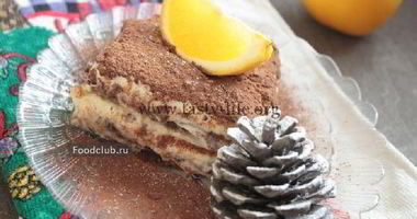 Рецепт Тирамису с апельсиновым джемом и горьким шоколадом