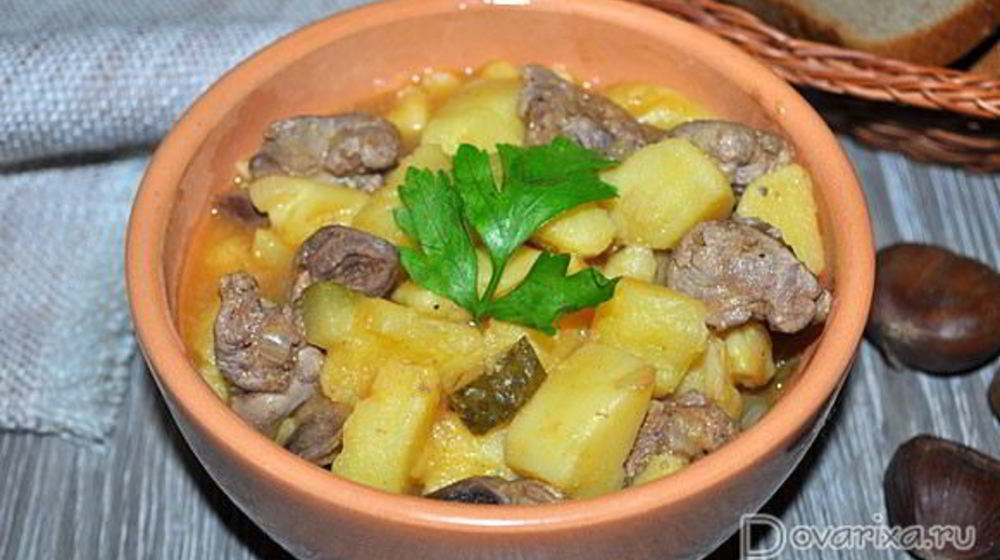 Как приготовить азу из куриных потрошков