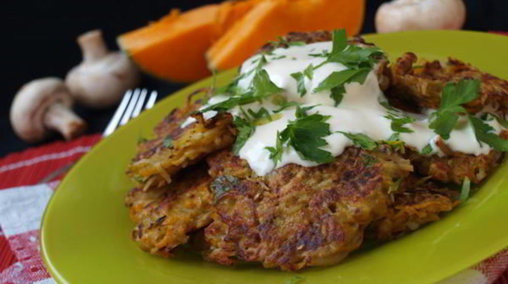 Как приготовить драники из тыквы и картофеля с шампиньонами