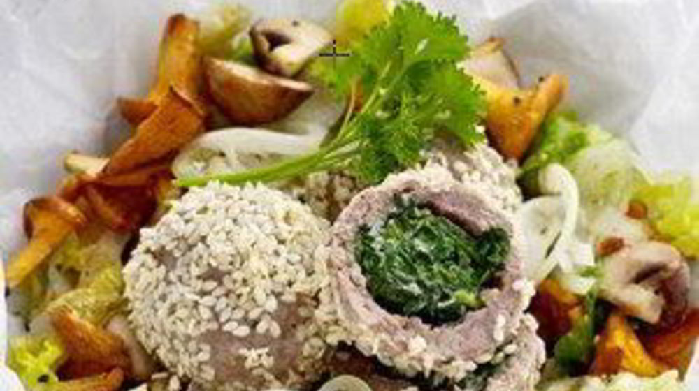 Как приготовить фаршированные фрикадельки с салатом латук и лесными грибами