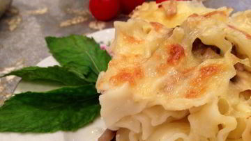 Рецепт Фестонате с фрикадельками в сливках и под сыром