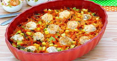 Рецепт Фрикаделек в духовке с кабачками