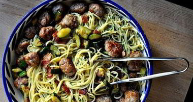 Рецепт Карбонары с цукини и фрикадельками