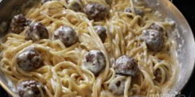 Рецепт макарон с фрикадельками