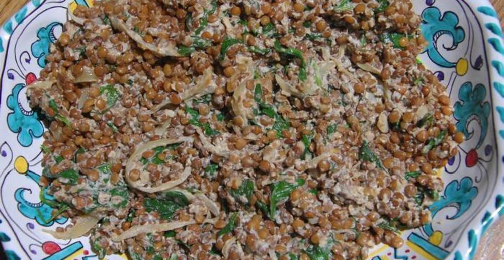 Рецепт острую чечевицу с лососем