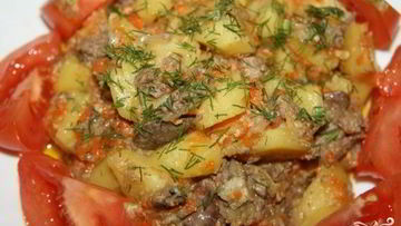 Рецепт Картофеля с печенью в мультиварке