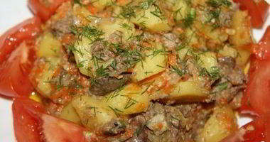 Рецепт Картофеля с печенью в мультиварке