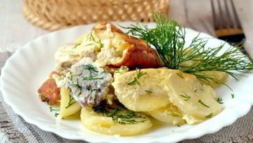 Рецепт Картофеля с рыбой в мультиварке