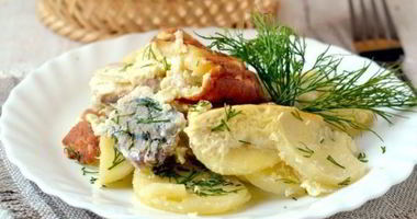 Рецепт Картофеля с рыбой в мультиварке