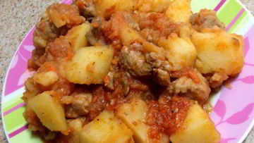 Рецепт Картофеля со свининой в мультиварке