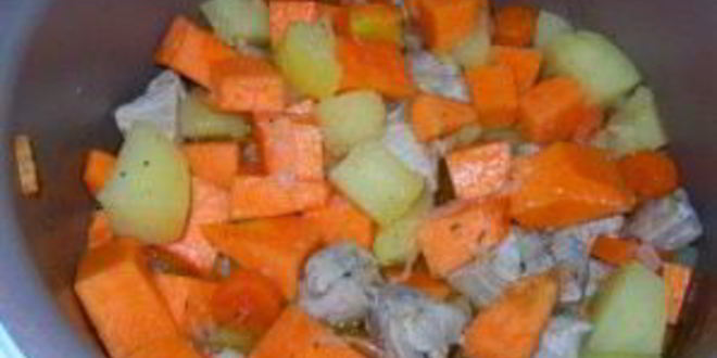 Рецепт картофеля со свининой в мультиварке