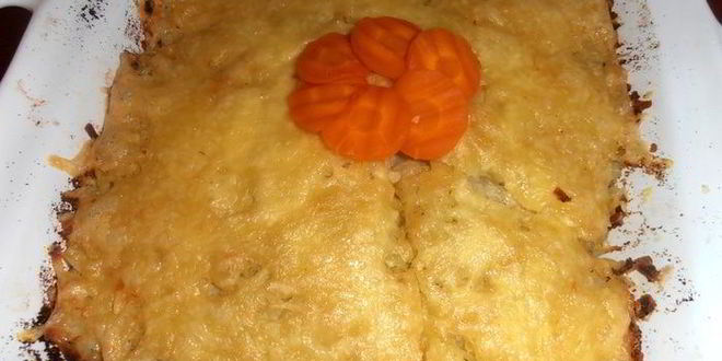 Рецепт картофельной шапки на курином фарше