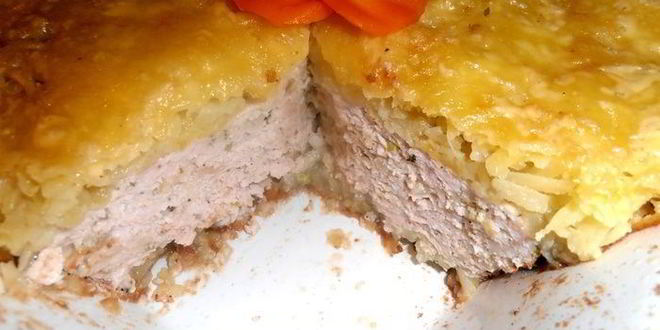 Рецепт картофельной шапки на курином фарше