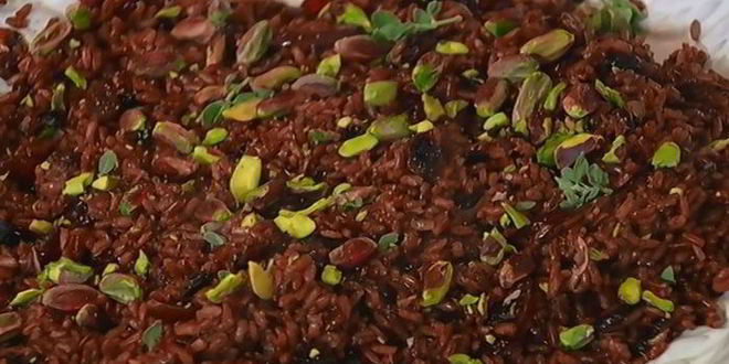 Рецепт красного риса с барбарисом и фисташками