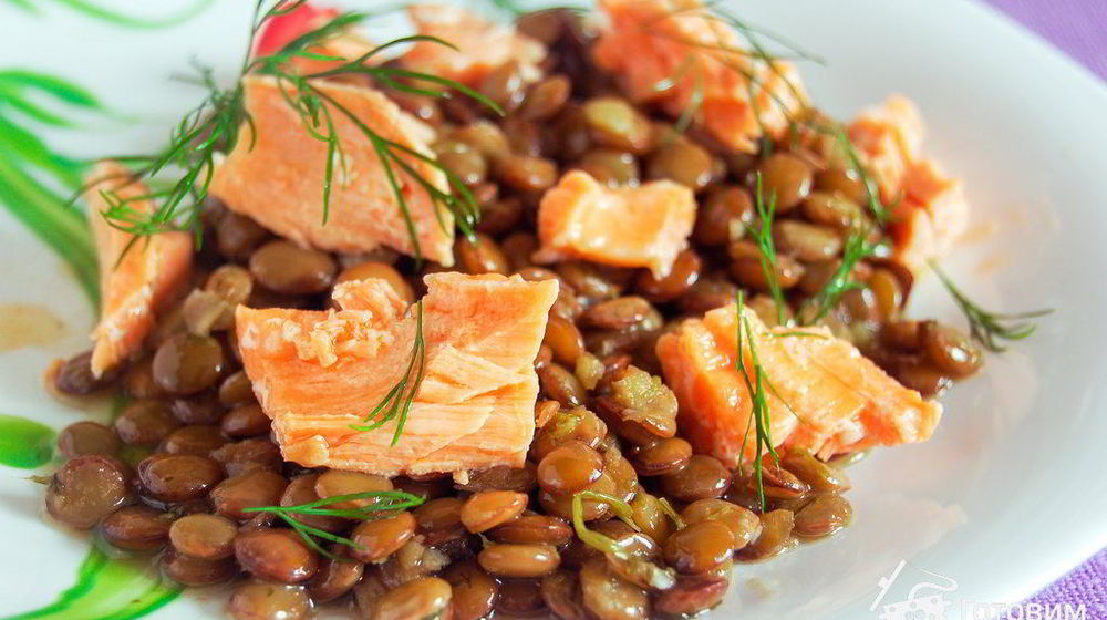 Как приготовить острую чечевицу с лососем