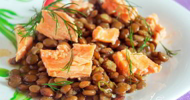 Рецепт Острой чечевицы с лососем