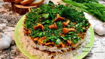 Рецепт Риса с лесными лисичками