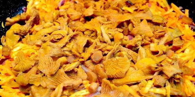 Рецепт риса с лесными лисичками