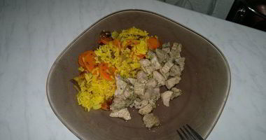 Рецепт Риса с морковью в восточном стиле и свиная лопатка с кавказскими травами