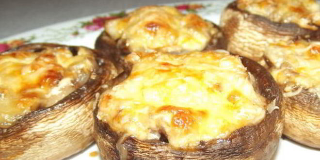 Рецепт фаршированных грибов с сыром в духовке
