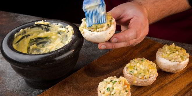 Рецепт грибов, фаршированных перловкой
