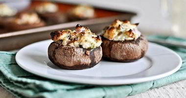 Рецепт Грибов, фаршированных сливочным сыром, пепперони и перцем