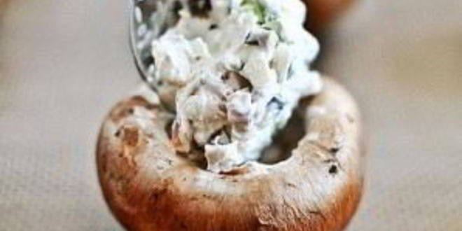 Рецепт грибов, фаршированных сливочным сыром, пепперони и перцем