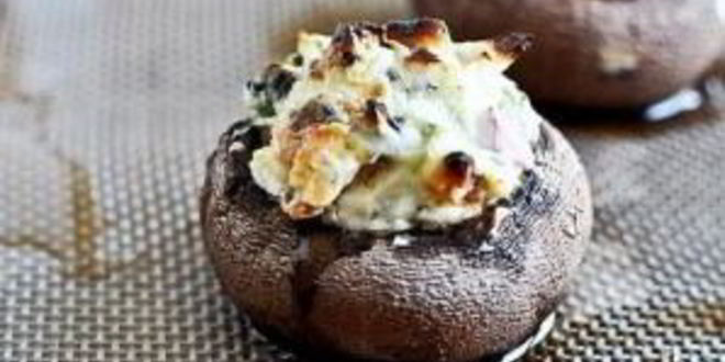 Рецепт грибов, фаршированных сливочным сыром, пепперони и перцем