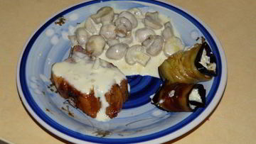 Рецепт Грибов в сливочно-сырной подливке