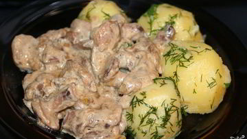 Рецепт Маслят, тушеных с картофелем